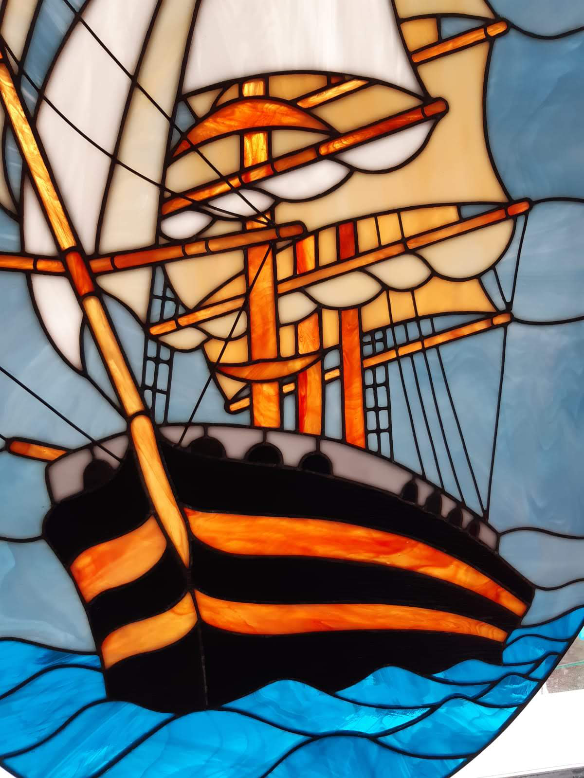 Panel Model 510 Ocean Majesty stained glass detail
