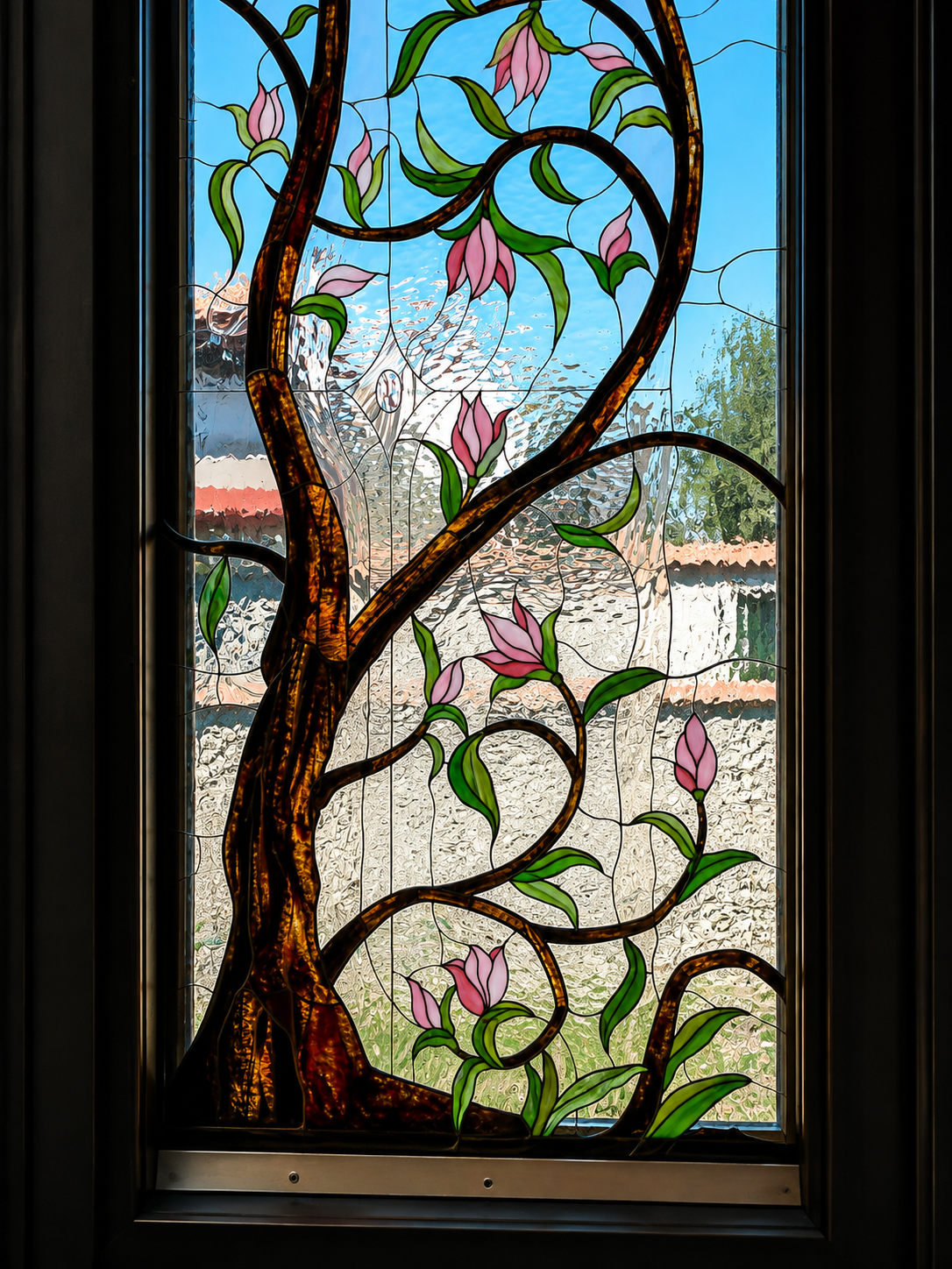 Window Model 600 — Magnolia Vine stained glass detail