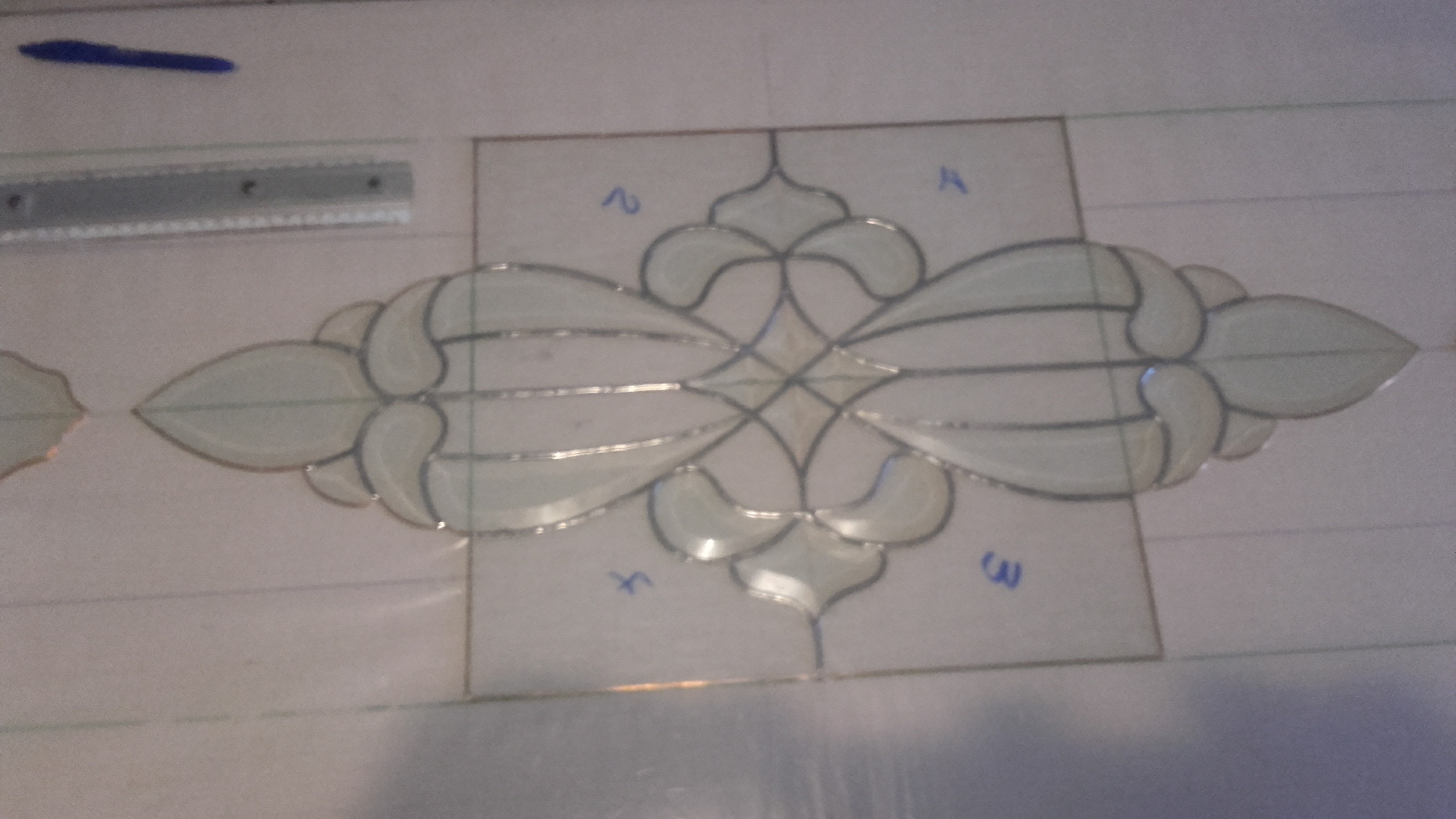 Window Model 606 — Silver Garden stained glass detail