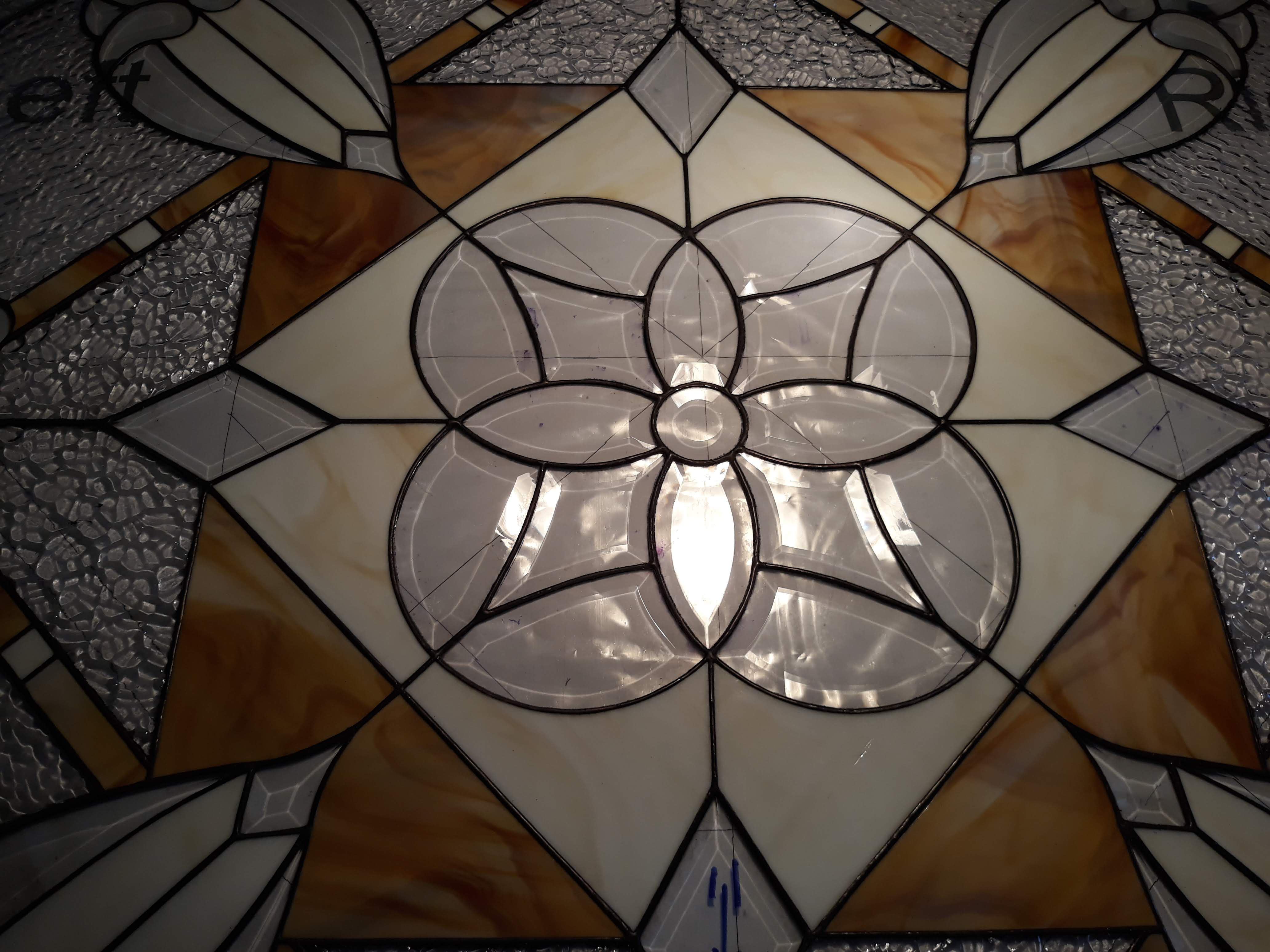 Window Model 704 — Azure Harmony stained glass detail
