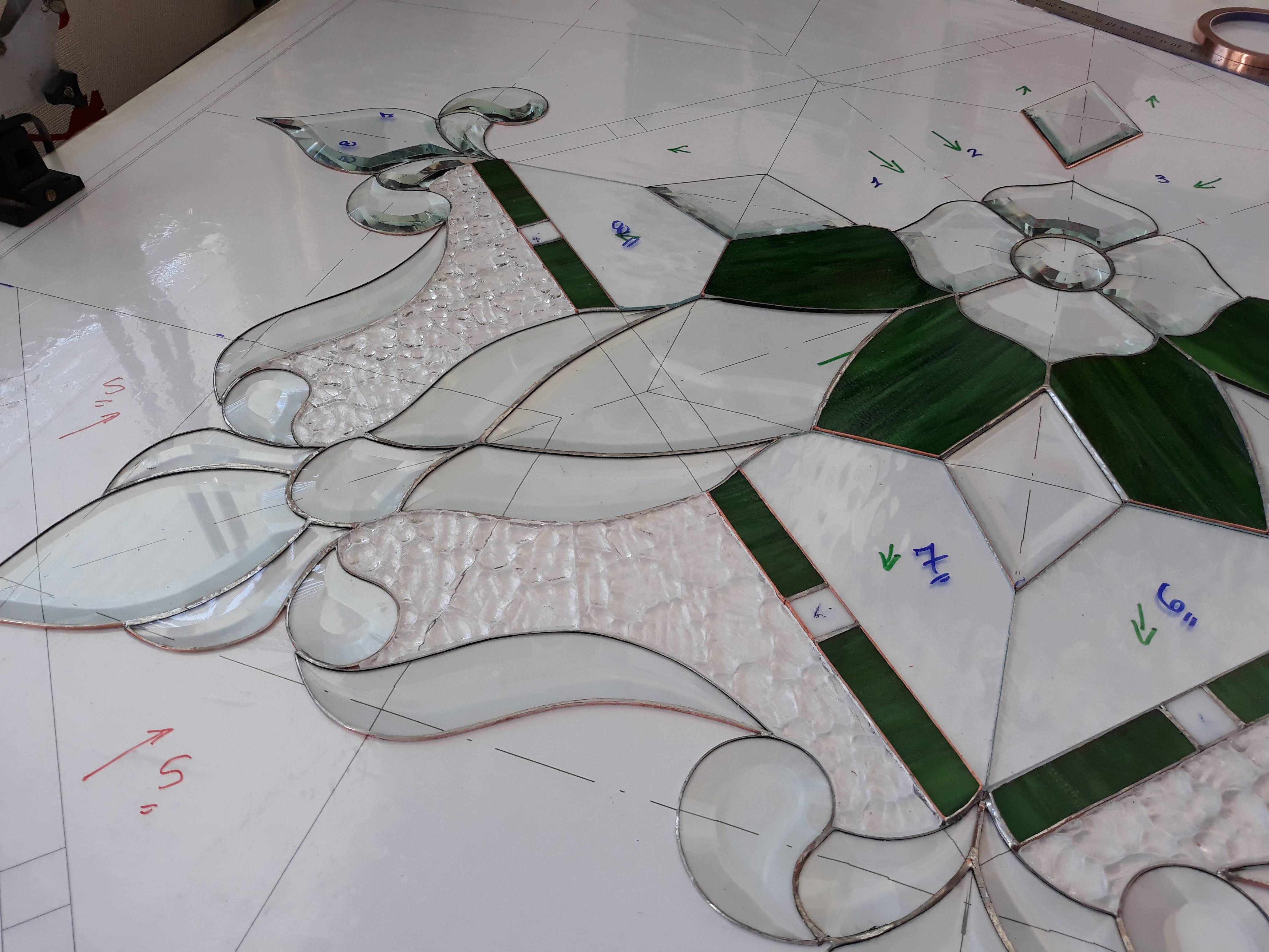 Window Model 714 — Verdant Jewel stained glass detail