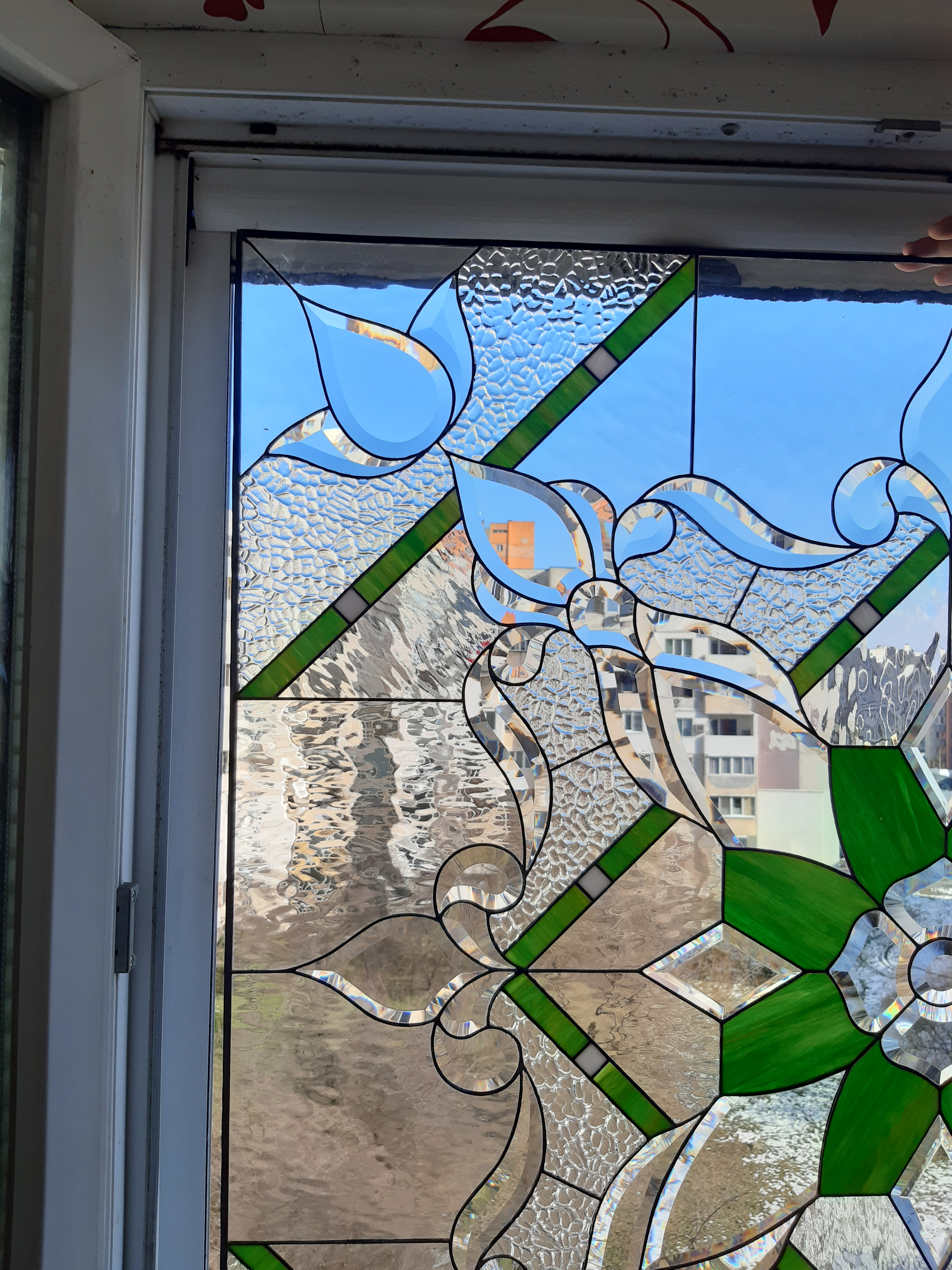 Window Model 714 — Verdant Jewel stained glass detail