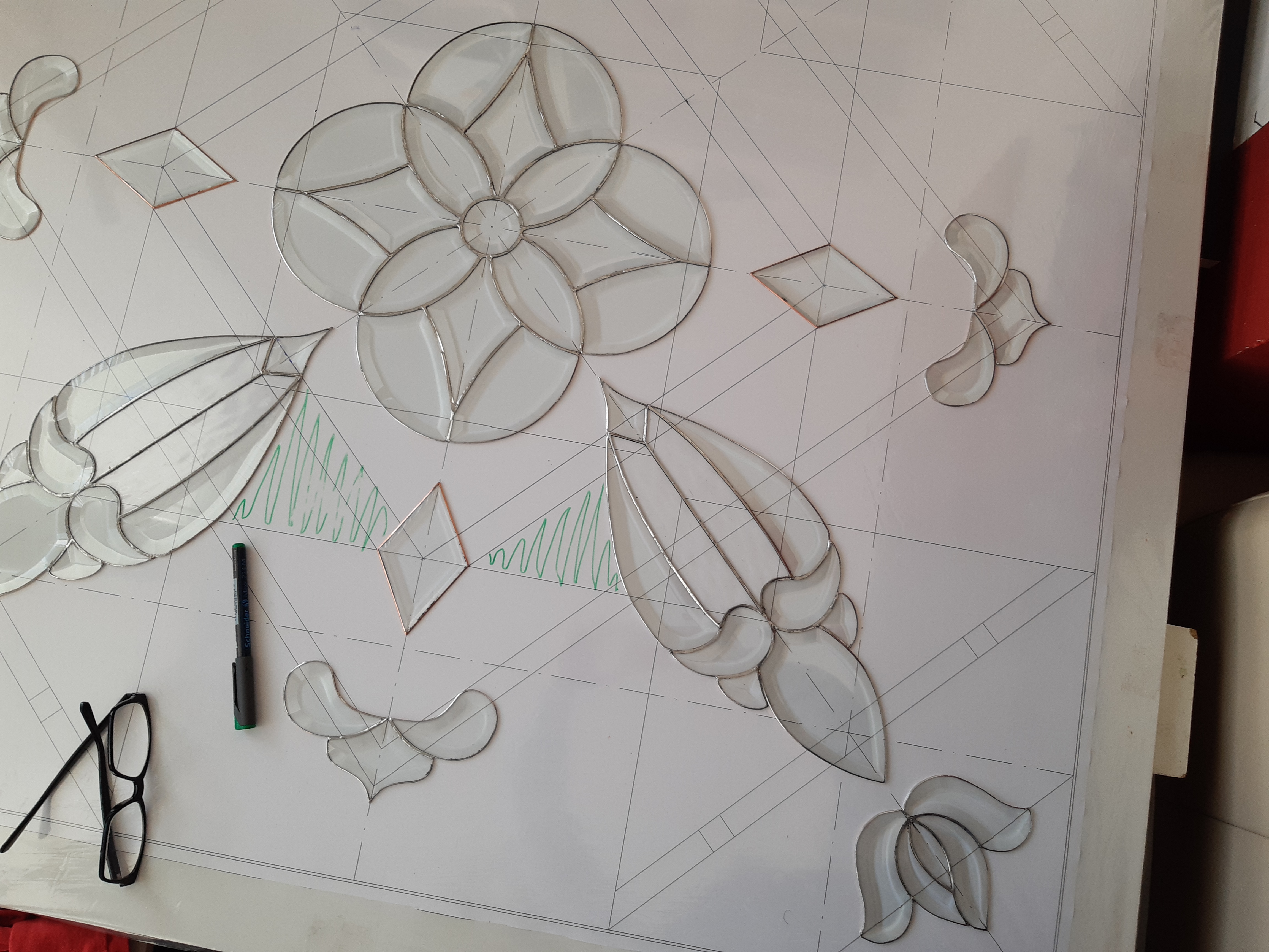 Window Model 716 — Azure Floral detail